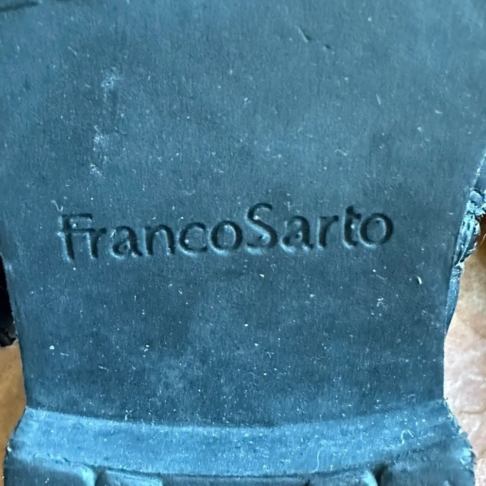 Franco Sarto Black Leather Knee-High Riding Boots with Buckle Sz 5